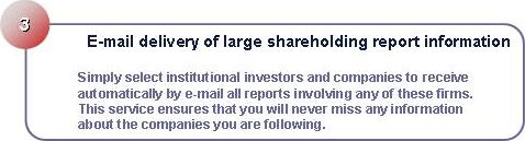 E-mail delivery of large shareholding report information